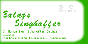 balazs singhoffer business card